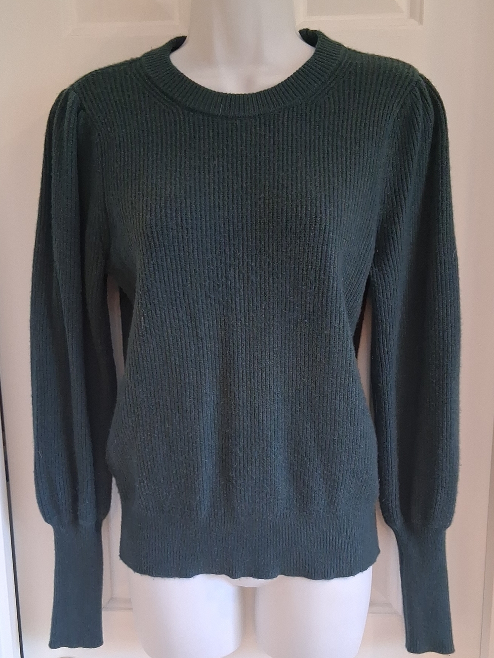 Ann Taylor Teal Green Ribbed Sweater Small